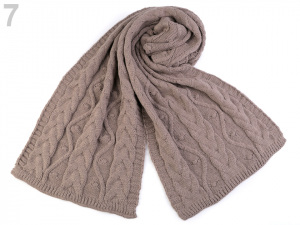 Pletená zimní šála s copy