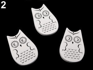 Dřevěné sovičky a liška k zavěšení / k nalepení / k domalování