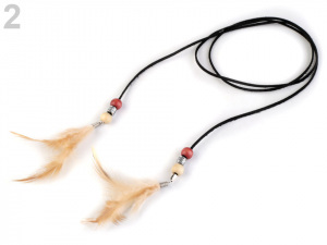 Náhrdelník choker / obojek s pírky