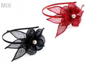 Fascinátor / čelenka květ s perlou