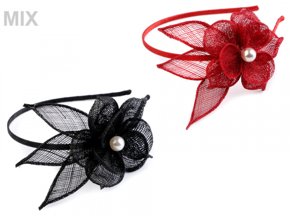 Fascinátor / čelenka květ s perlou