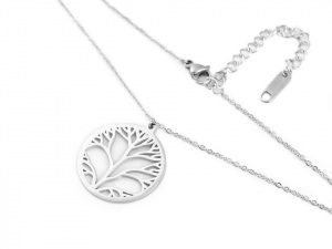 Náhrdelník z nerezové oceli mandala, strom života