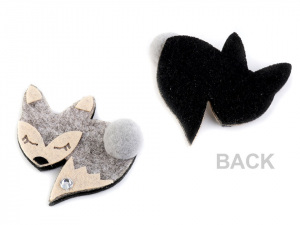 Textilní aplikace / nášivka liška s kamínkem