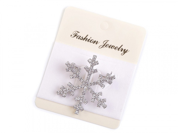 Brož s broušenými kamínky vločka