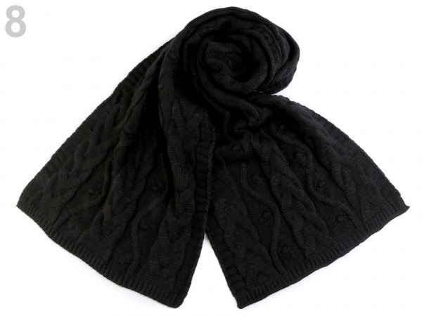 Pletená zimní šála s copy