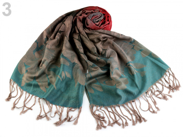 Šála typu pashmina s třásněmi 70x165 cm