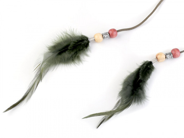 Náhrdelník choker / obojek s pírky