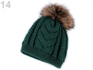 Dámská zimní čepice s bambulí