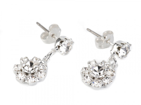 Štrasové náušnice - jablonecká bižuterie