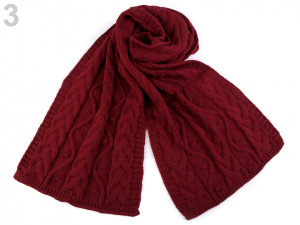 Pletená zimní šála s copy