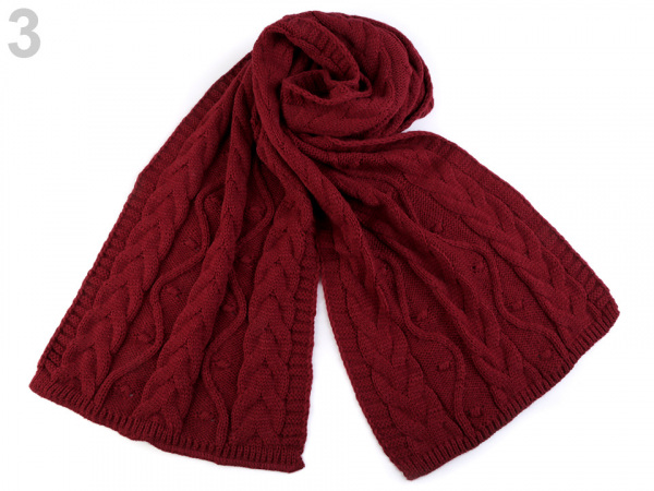 Pletená zimní šála s copy