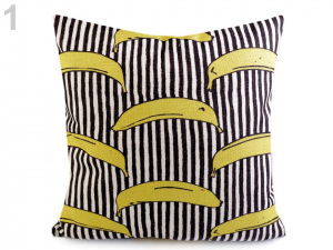 Povlak na polštář pop-art banán, brýle 43x43 cm