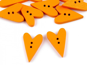 Dřevěný dekorační knoflík srdce