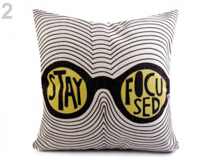 Povlak na polštář pop-art banán, brýle 43x43 cm