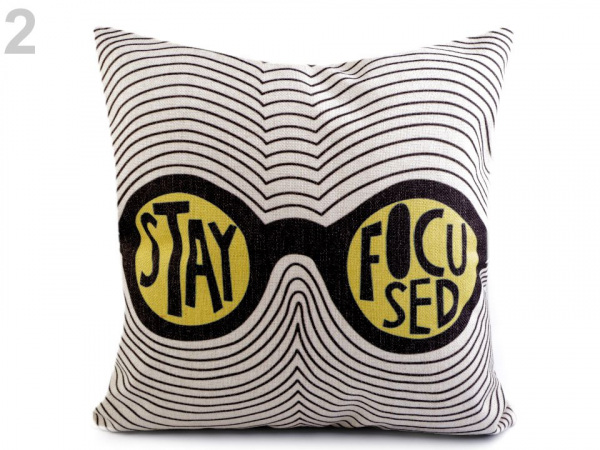 Povlak na polštář pop-art banán, brýle 43x43 cm