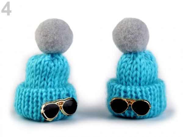 Textilní aplikace / nášivka pletená čepička