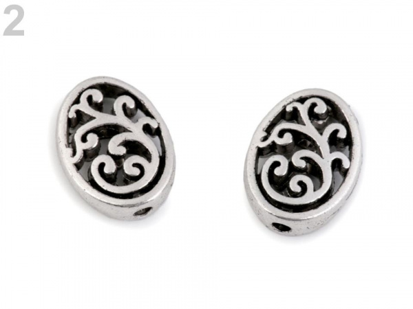 Kovový korálek / koncovka na šňůrku ornament