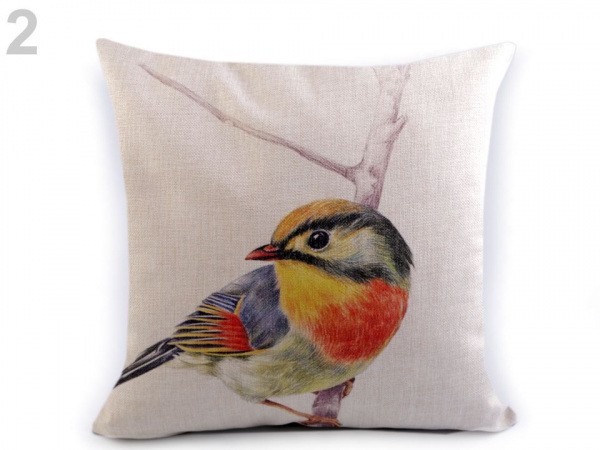 Povlak na polštář ptáček 43x43 cm