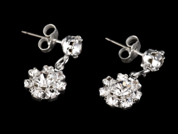 Štrasové náušnice - jablonecká bižuterie