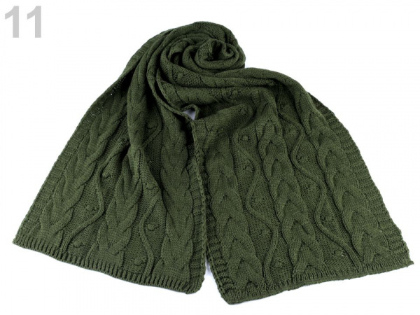 Pletená zimní šála s copy