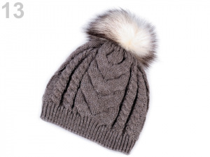 Dámská zimní čepice s bambulí