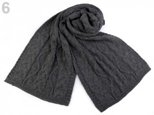 Pletená zimní šála s copy