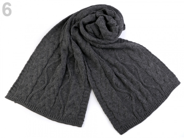 Pletená zimní šála s copy