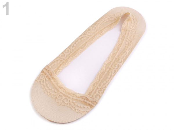 Ponožky do balerín s krajkou, bavlněné