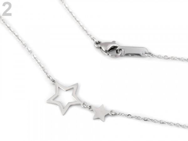 Náhrdelník hvězda, plameňák, srdce z nerezové oceli
