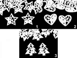 Dřevěná vánoční hvězda, srdce, stromeček