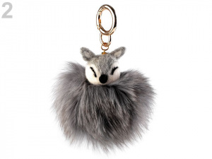 Kožešinový přívěsek na kabelku / klíče liška