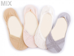 Ponožky do balerín s krajkou, bavlněné