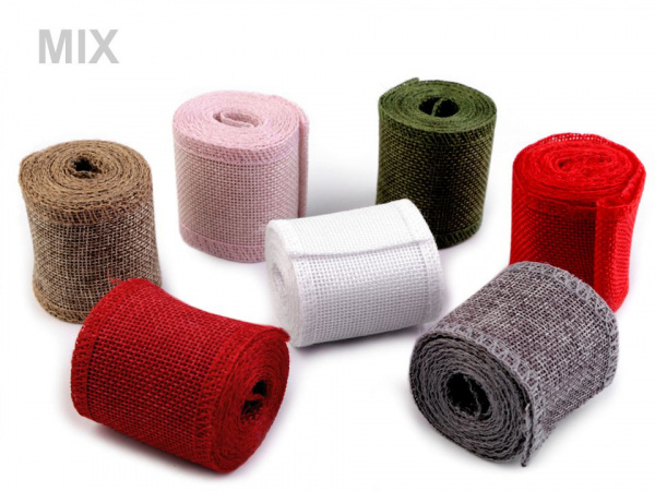 Stuha imitace juty šíře 50 mm