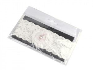 Svatební podvazek krajkový šíře 6 cm