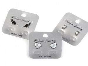 Náušnice kočka, srdce, slza z nerezové oceli