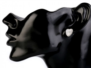 Náušnice kočka, srdce, slza z nerezové oceli