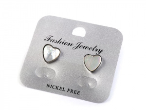 Náušnice kočka, srdce, slza z nerezové oceli