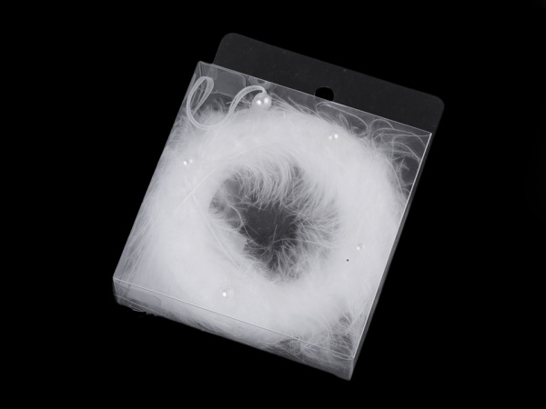 Vánoční peříčkový věneček s perlami Ø10 cm