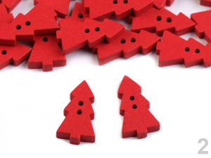 Dřevěný dekorační knoflík stromeček malý