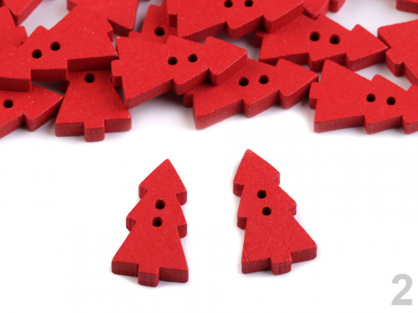 Dřevěný dekorační knoflík stromeček malý