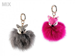 Kožešinový přívěsek na kabelku / klíče liška