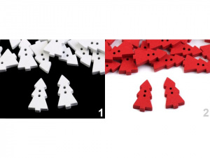 Dřevěný dekorační knoflík stromeček malý