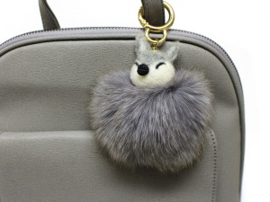 Kožešinový přívěsek na kabelku / klíče liška