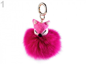 Kožešinový přívěsek na kabelku / klíče liška