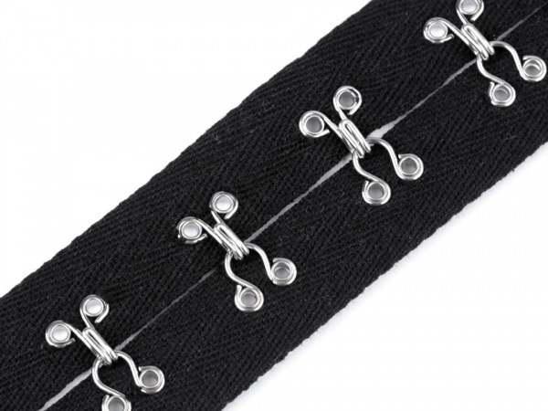 Lampas / prýmek -  háčky a očka na stuze šíře 20 mm