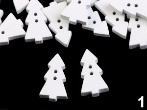 Dřevěný dekorační knoflík stromeček malý