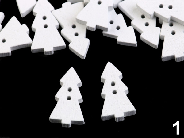 Dřevěný dekorační knoflík stromeček malý