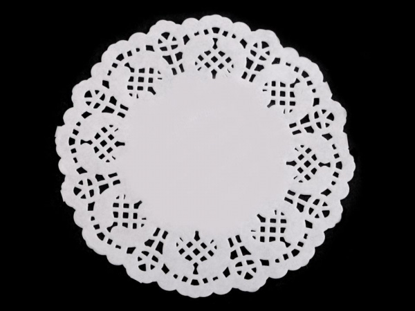 Papírová krajka k výrobě andělů a stromečků Ø9 cm