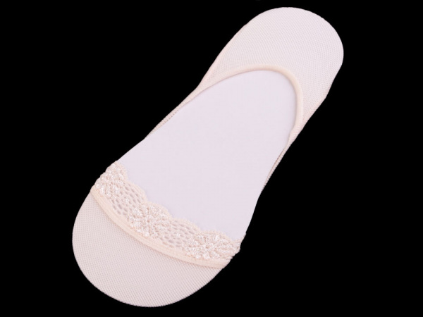 Ponožky do balerín s krajkou, bavlněné