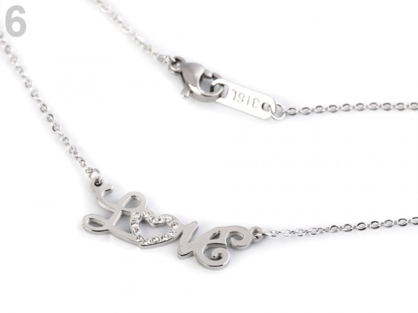 Náhrdelník sova, motýl s kamínky z nerezové oceli